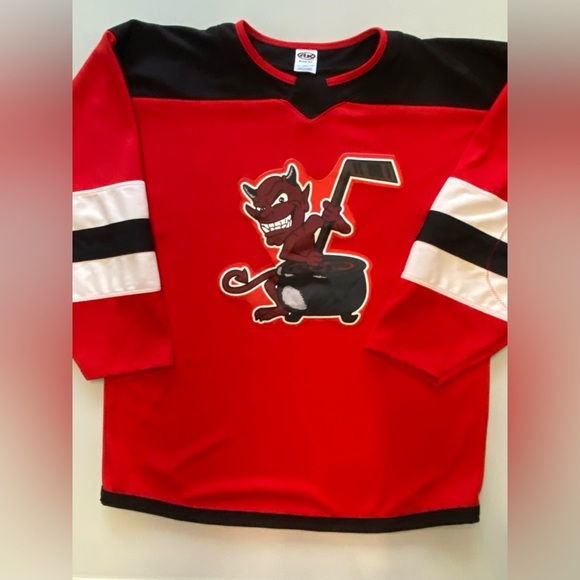Custom “Weenuk #42” Devil Mascot Hockey Jersey – Adult Size L - Picture 2 of 9